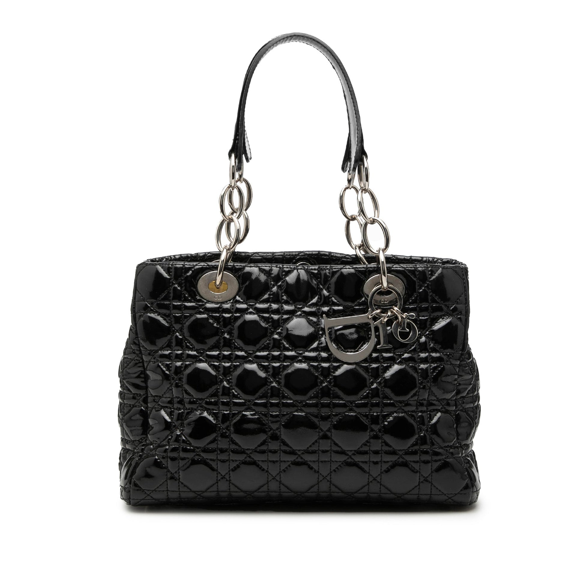 Dior Small Patent Cannage Soft Zipped Shopping Tote