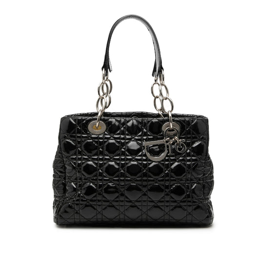 Dior Small Patent Cannage Soft Zipped Shopping Tote