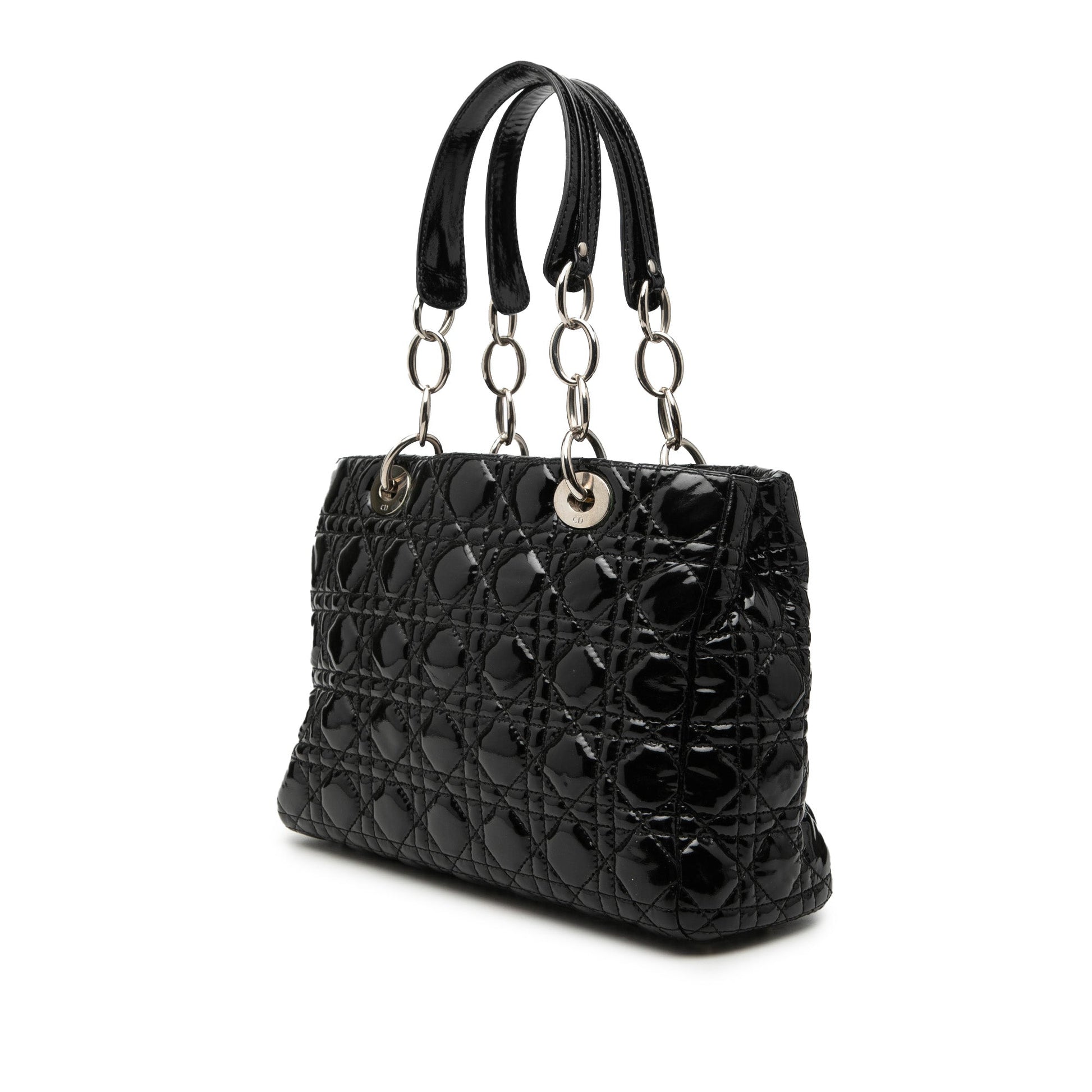 Dior Small Patent Cannage Soft Zipped Shopping Tote