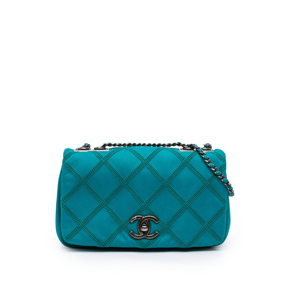 Chanel CC Iridescent Calfskin Diamond Stitch Flap
