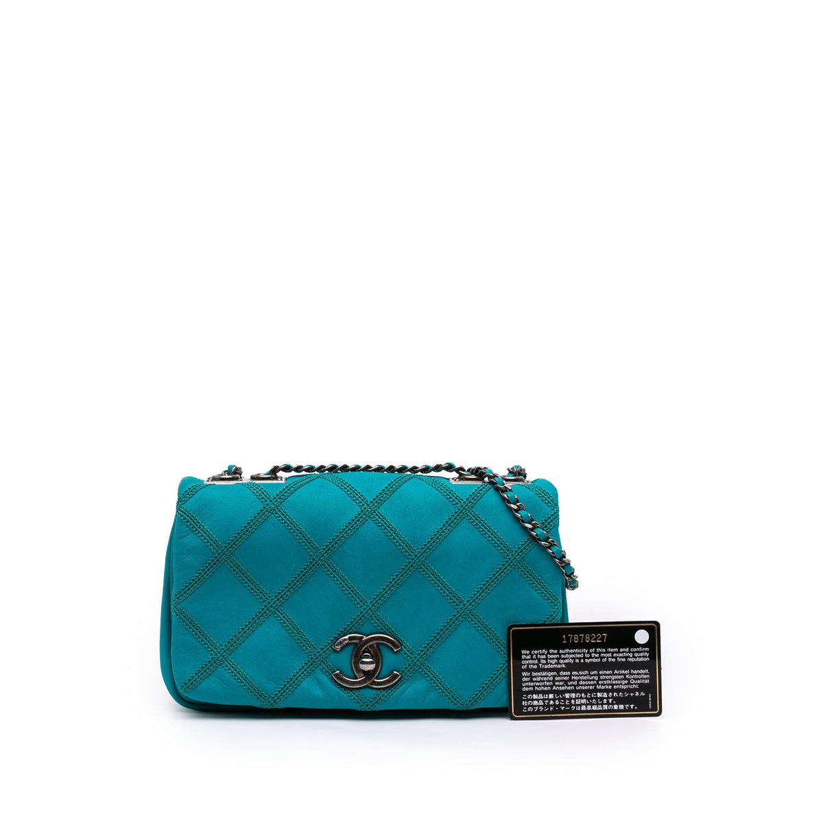 Chanel CC Iridescent Calfskin Diamond Stitch Flap