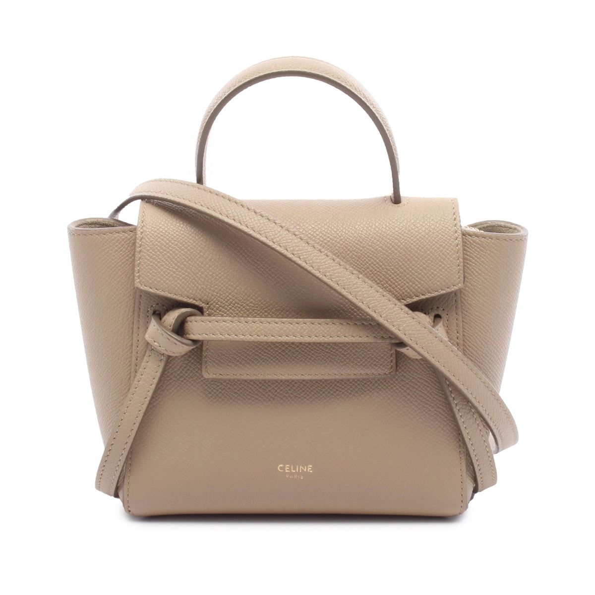 Celine Pico Grained Calfskin Belt Bag — Beige