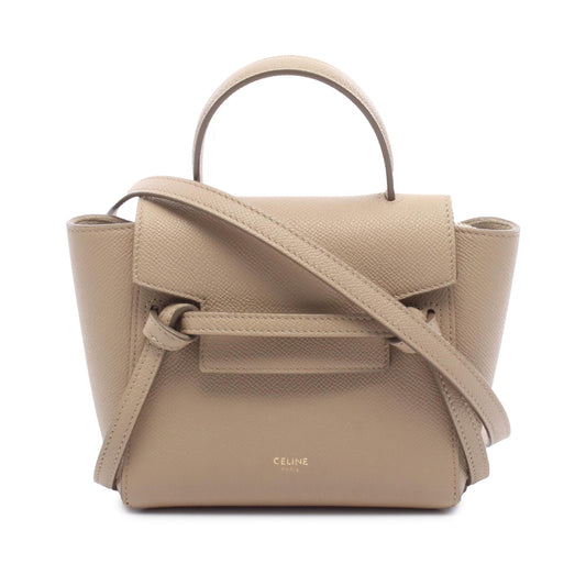 Celine Pico Grained Calfskin Belt Bag — Beige