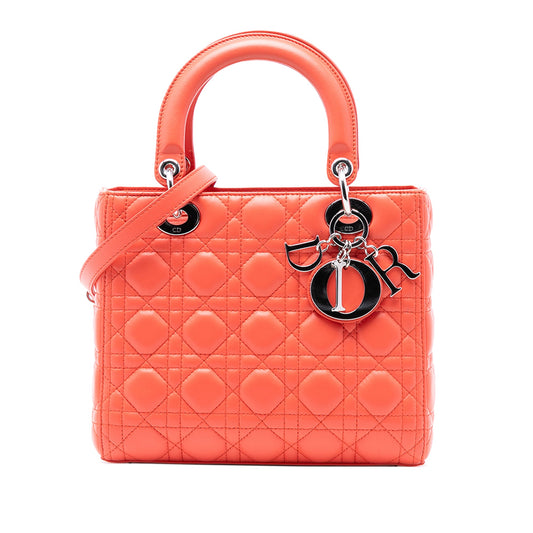 Dior Medium Lambskin Cannage Lady Dior