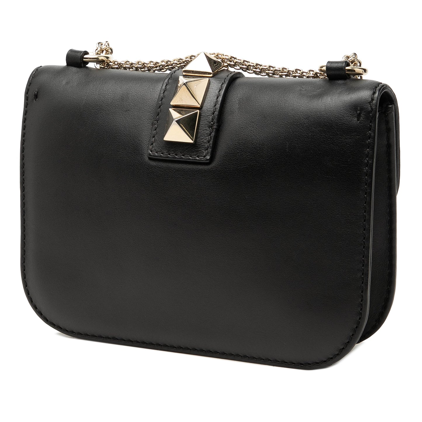 Valentino Small Leather Rockstud Glam Lock Crossbody