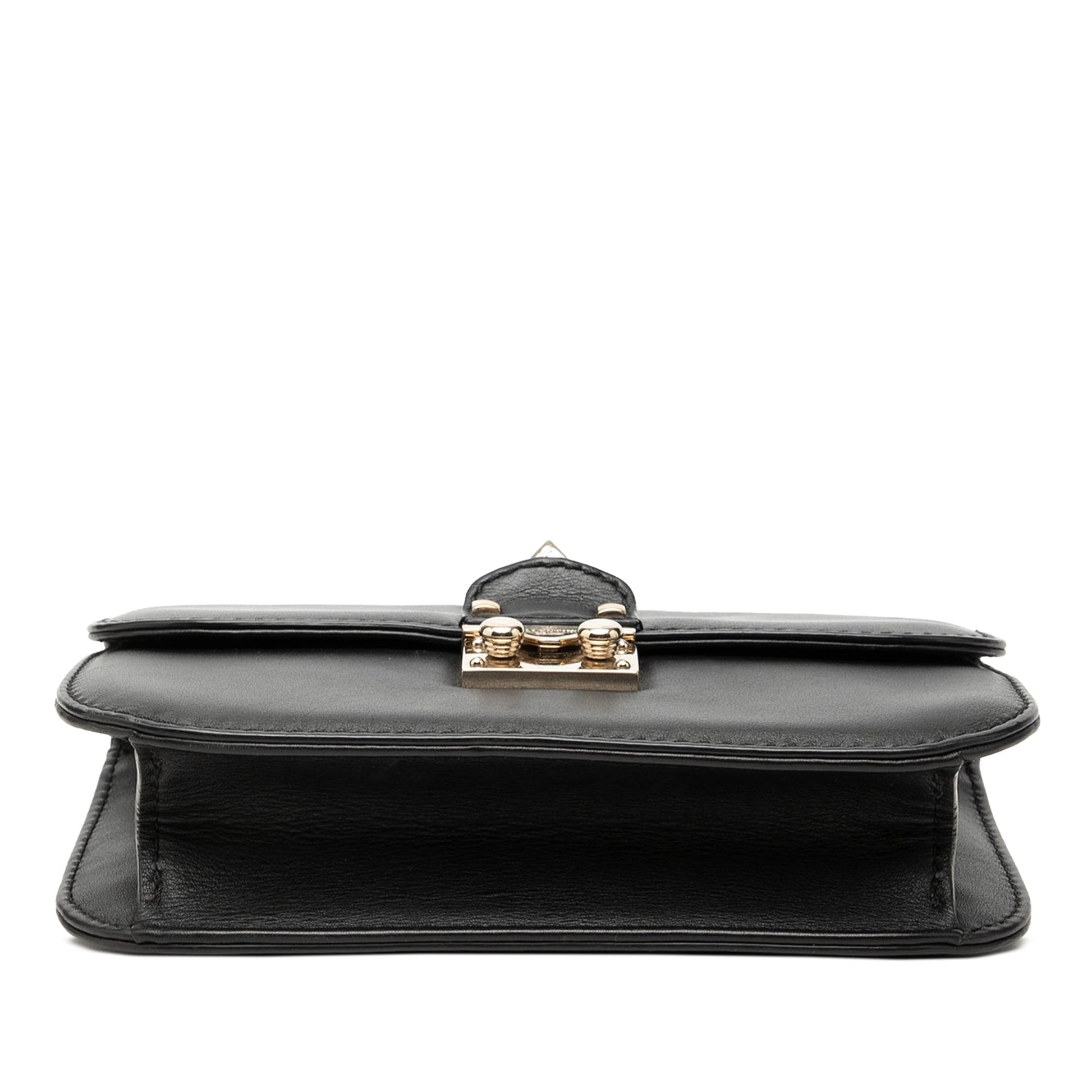 Valentino Small Leather Rockstud Glam Lock Crossbody