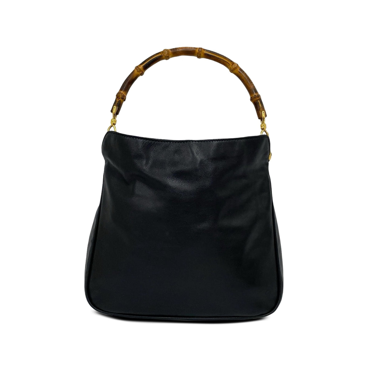 Gucci Leather Bamboo Satchel — Black