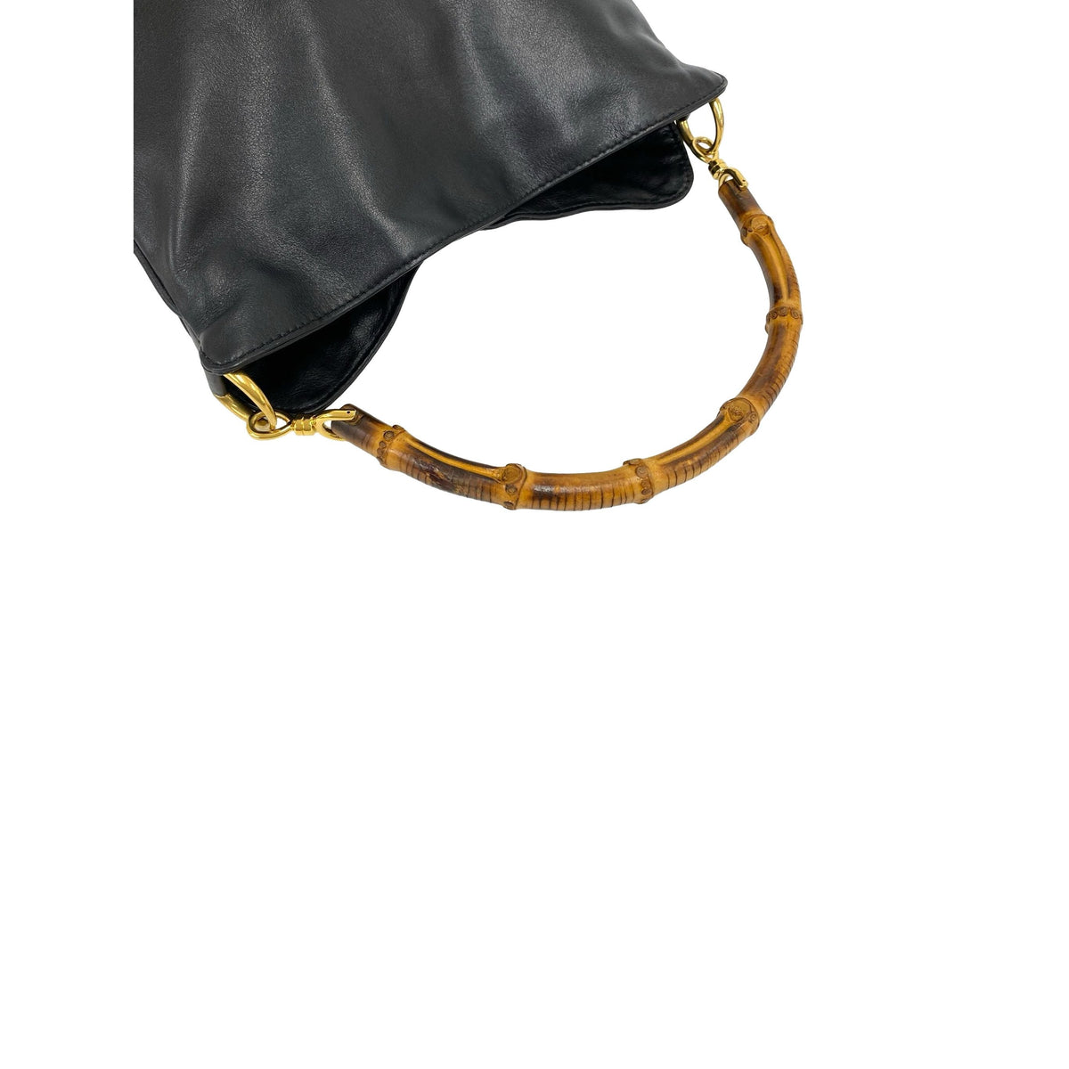 Gucci Leather Bamboo Satchel — Black