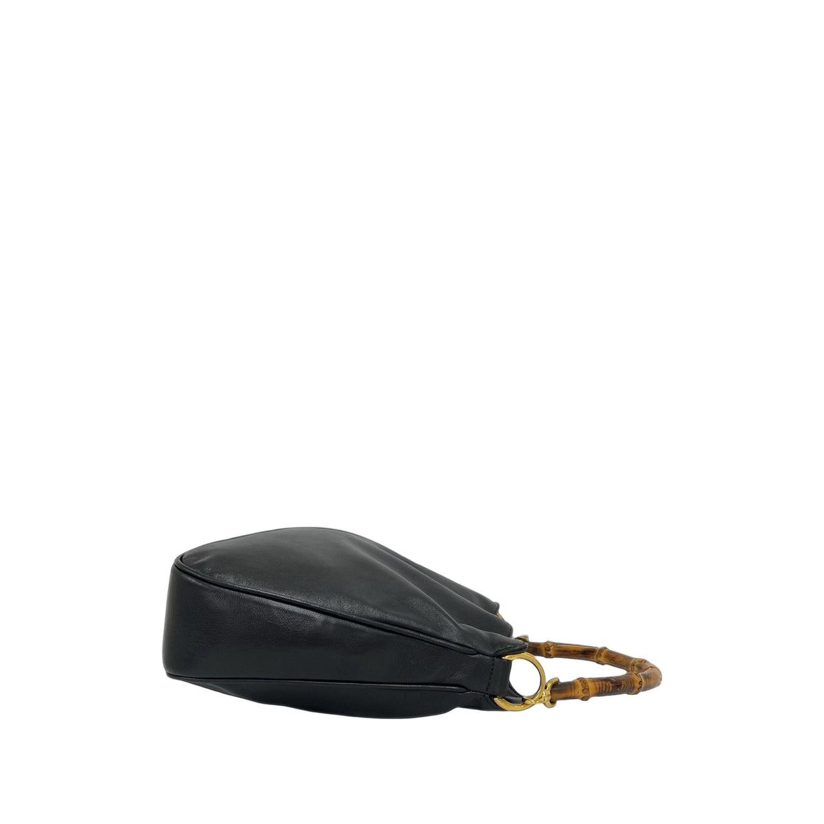 Gucci Leather Bamboo Satchel — Black