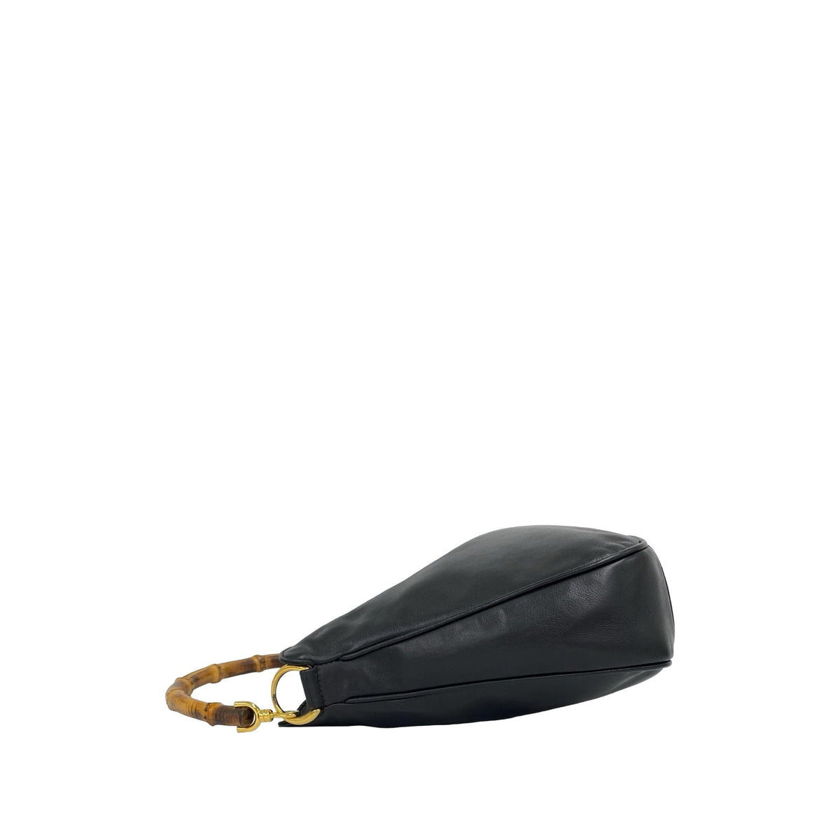 Gucci Leather Bamboo Satchel — Black