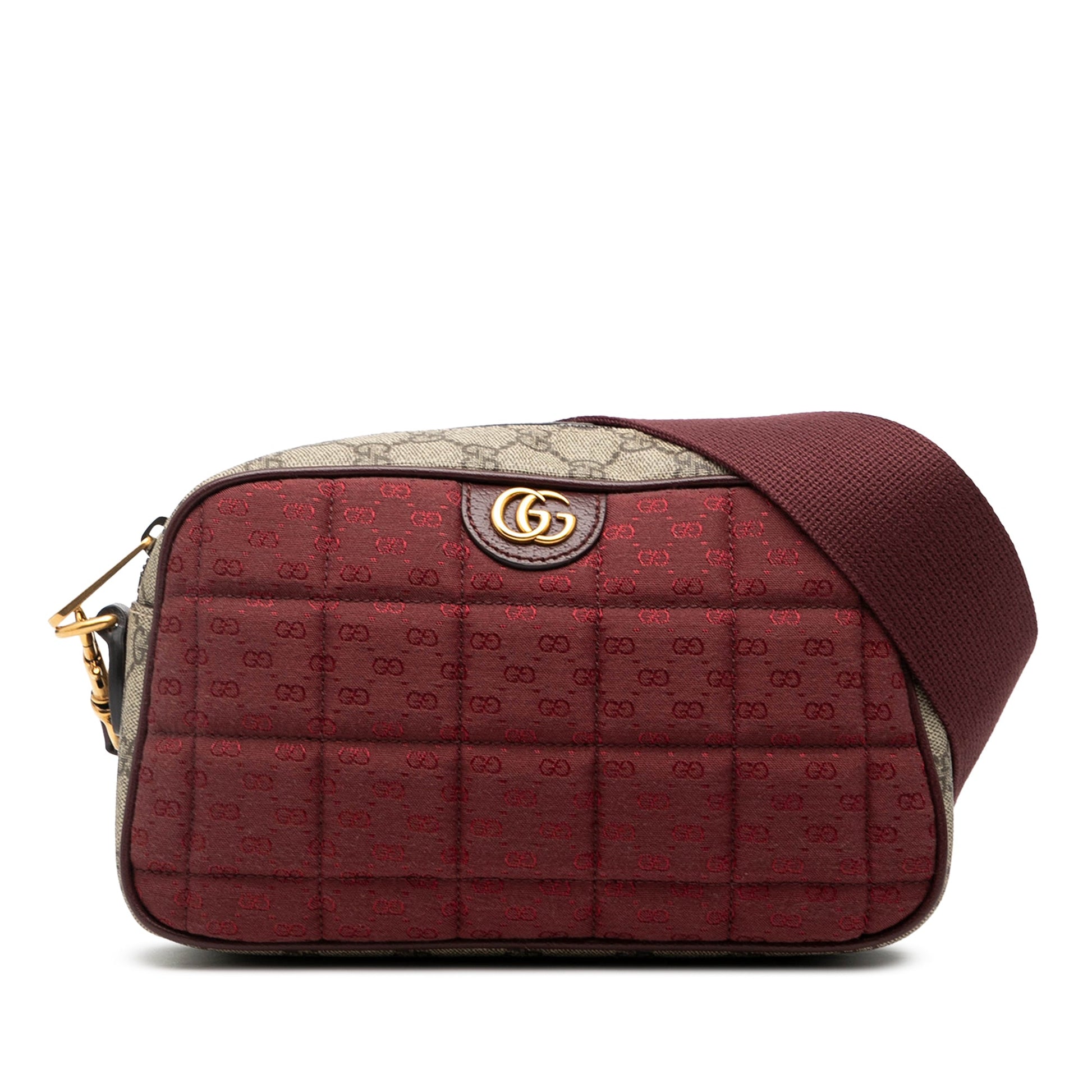 Gucci Small Quilted Mini GG Canvas and GG Supreme Double G Crossbody