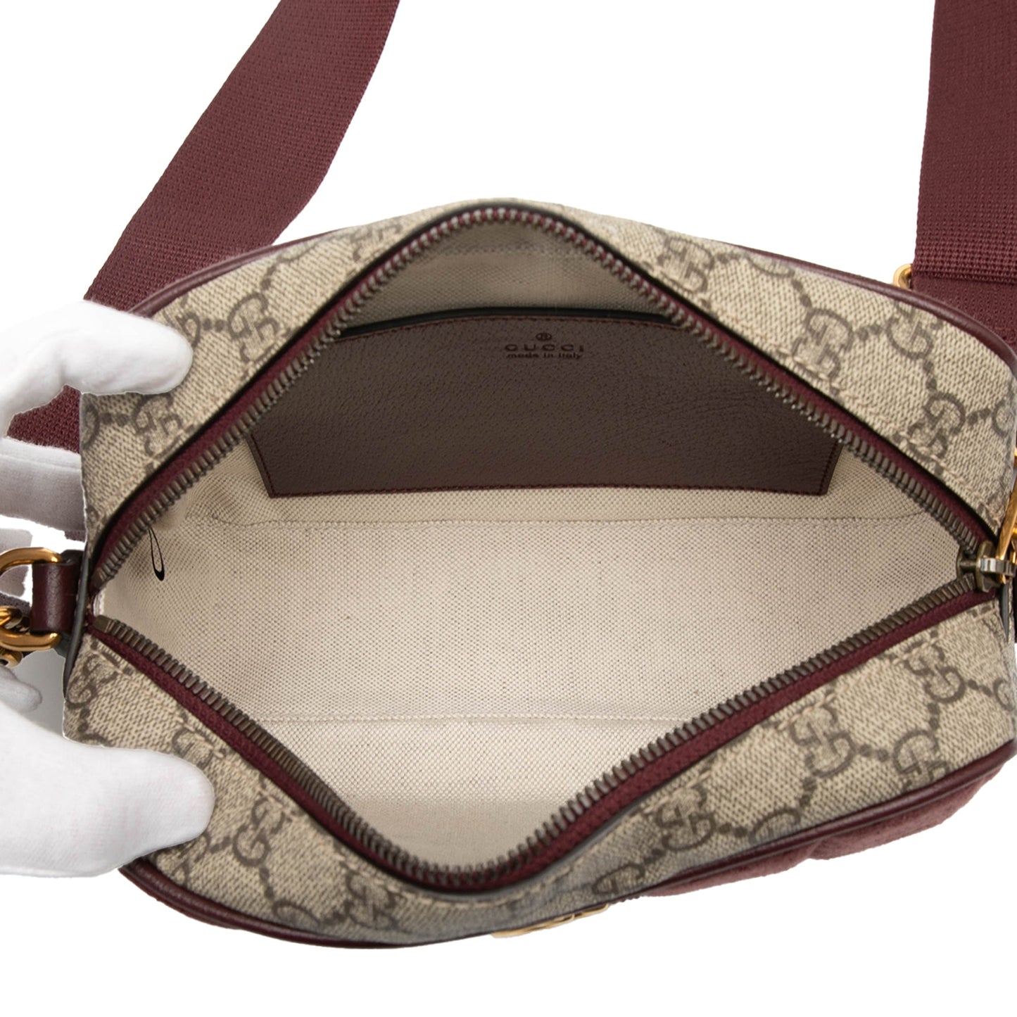 Gucci Small Quilted Mini GG Canvas and GG Supreme Double G Crossbody