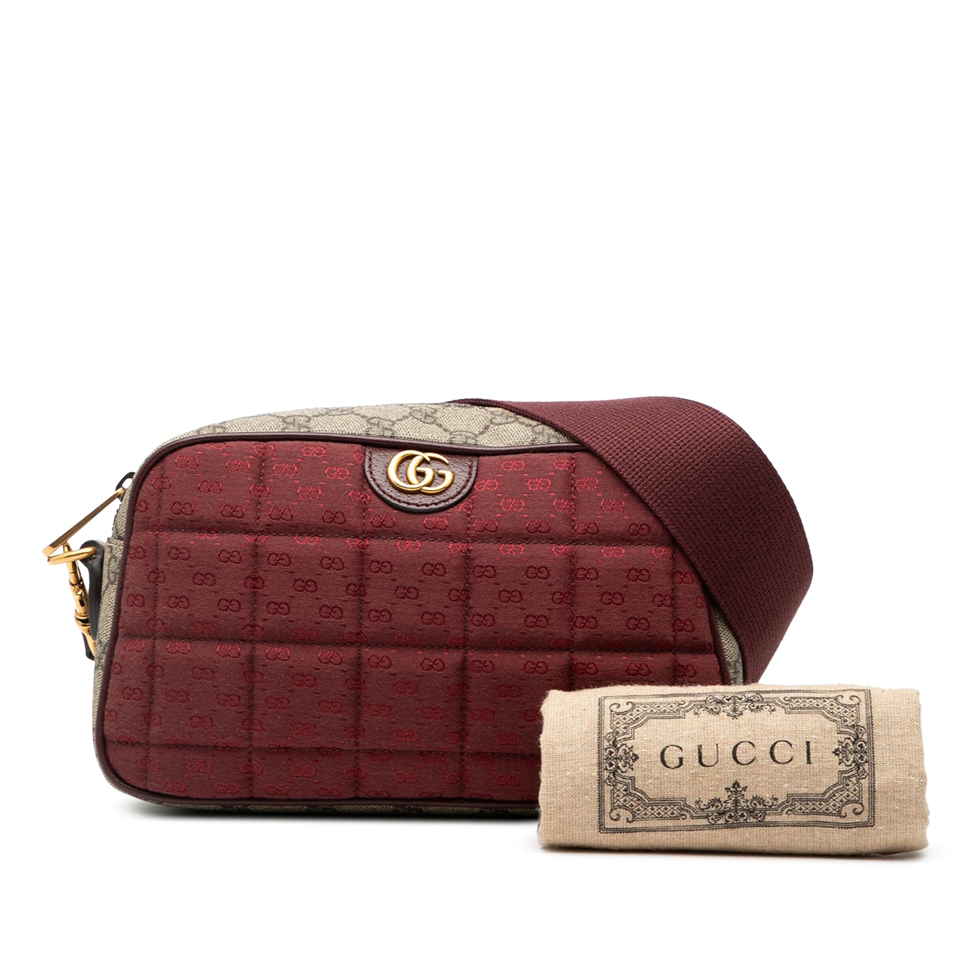 Gucci Small Quilted Mini GG Canvas and GG Supreme Double G Crossbody