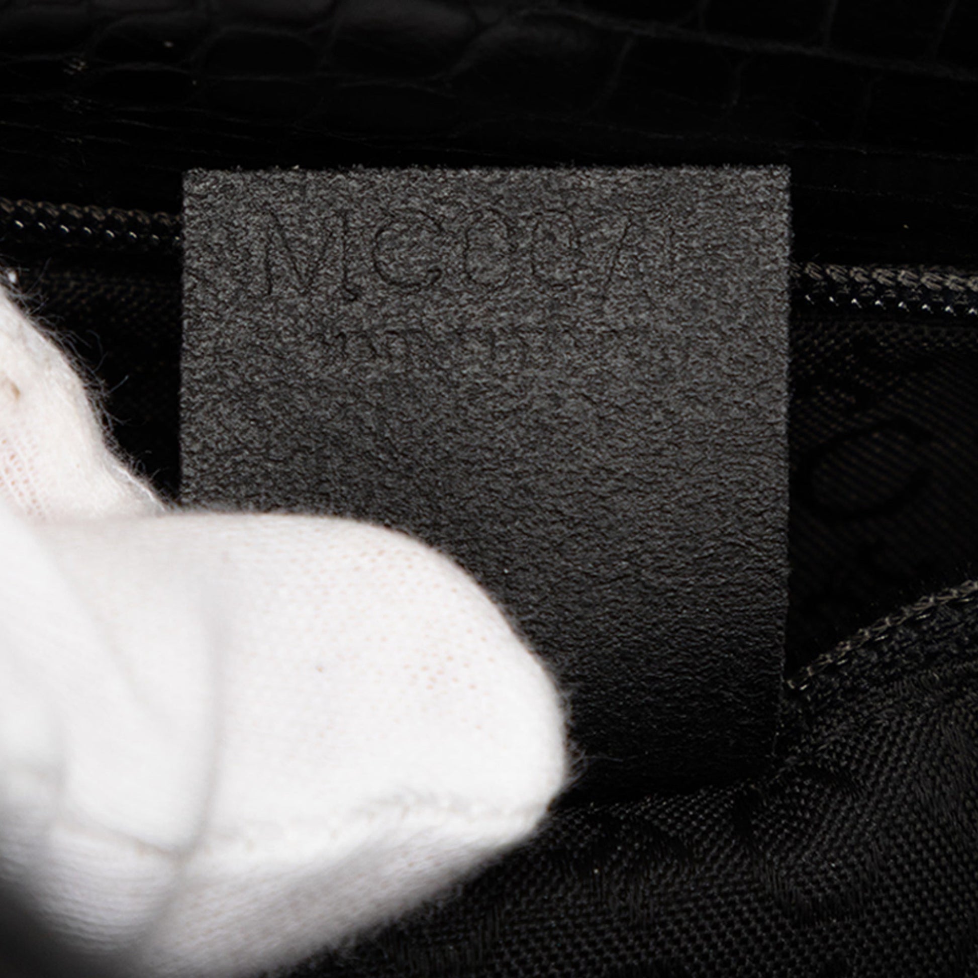 Celine Croc Embossed and Smooth Calfskin Handbag