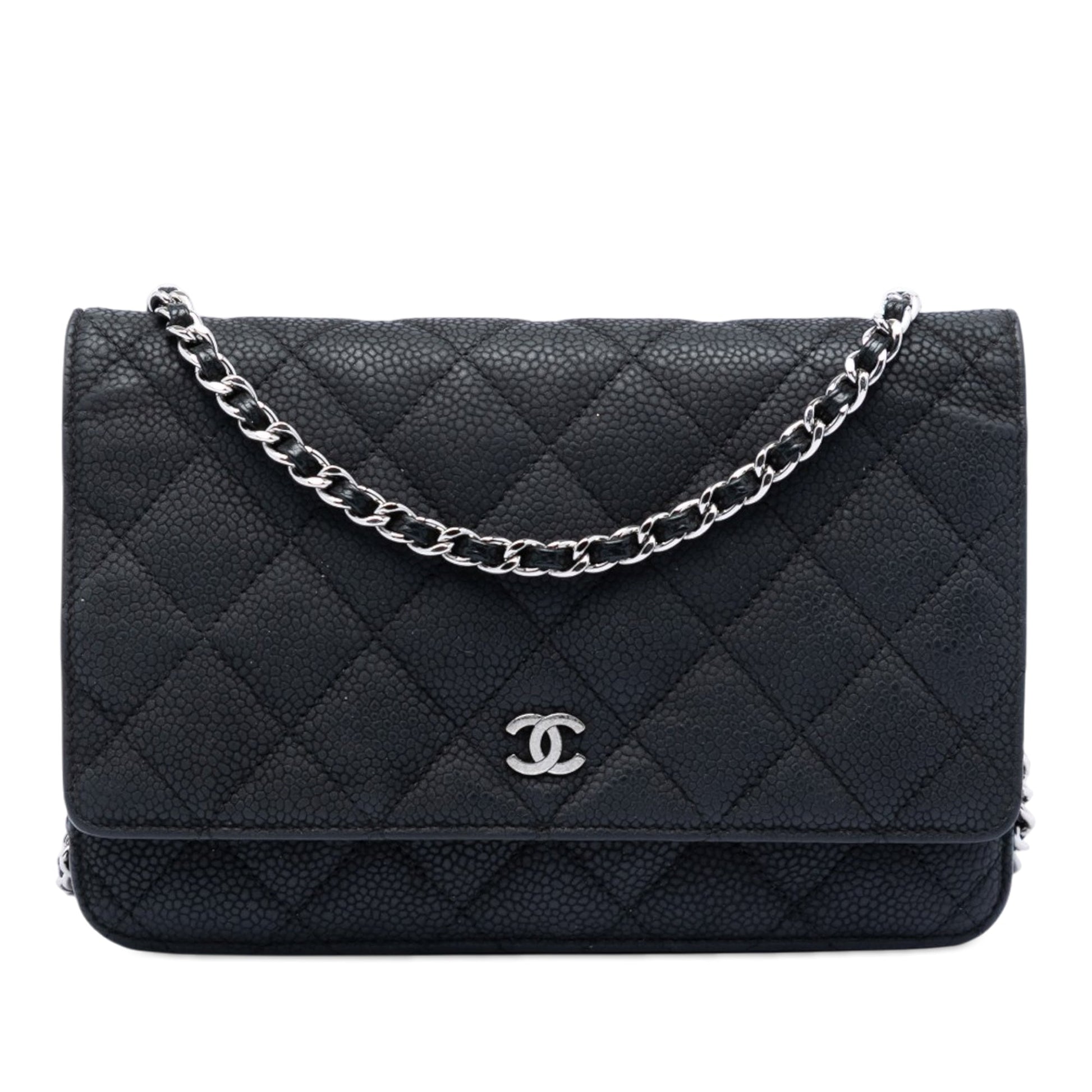 Chanel CC Quilted Caviar Wallet on Chain