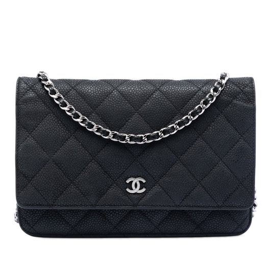 Chanel CC Quilted Caviar Wallet on Chain