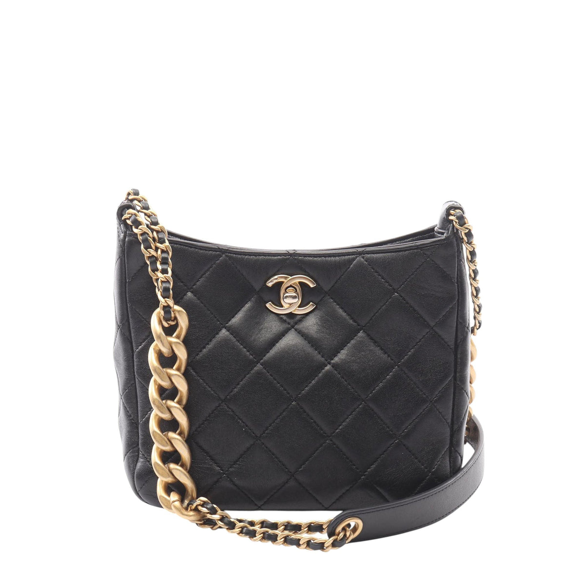 Chanel CC Quilted Lambskin Hobo