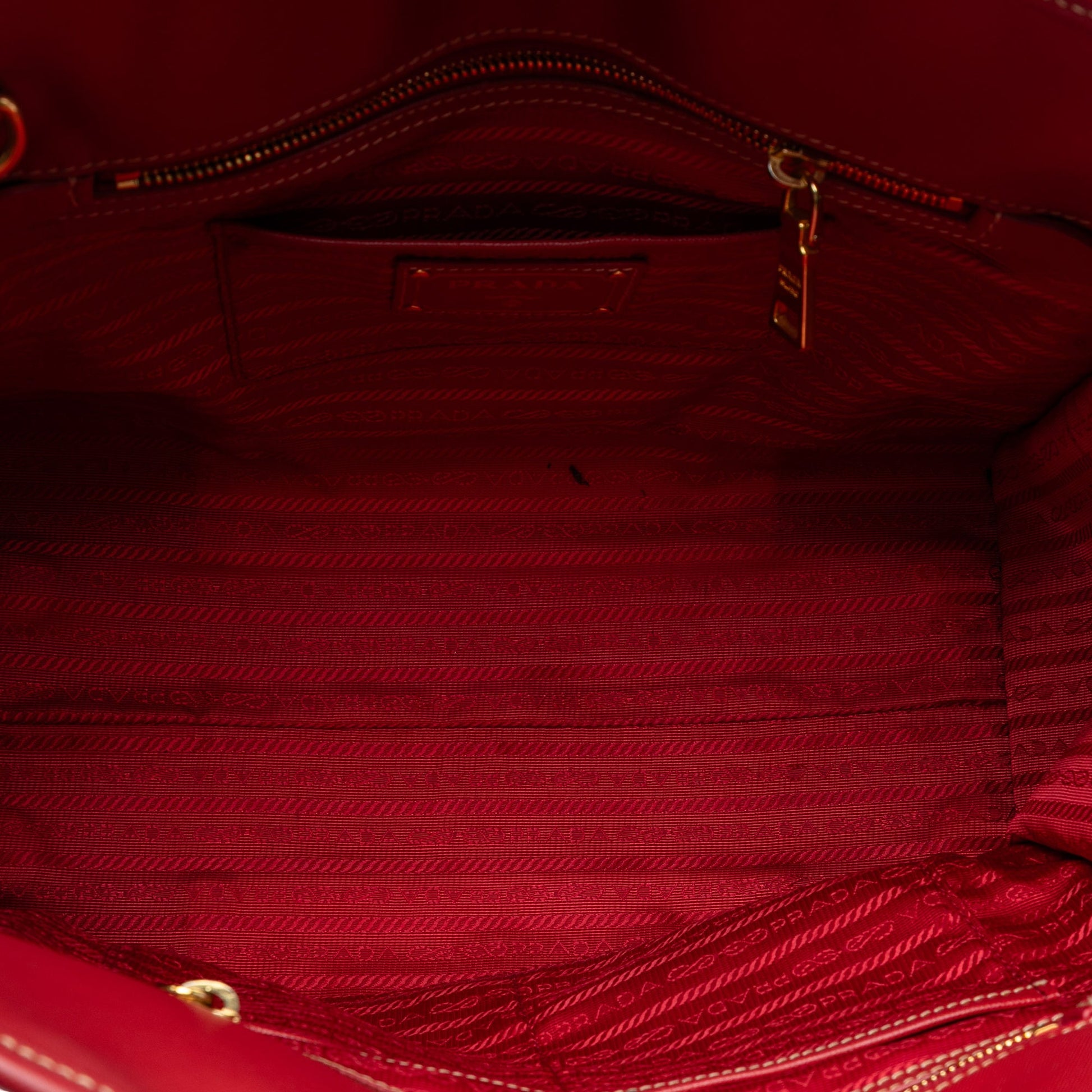 Prada Saffiano Trimmed Canvas Canapa Satchel