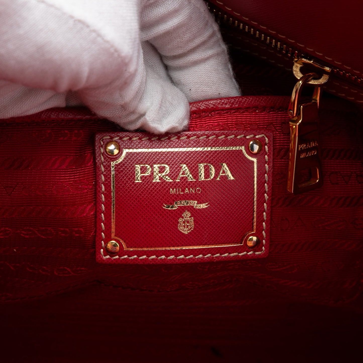 Prada Saffiano Trimmed Canvas Canapa Satchel
