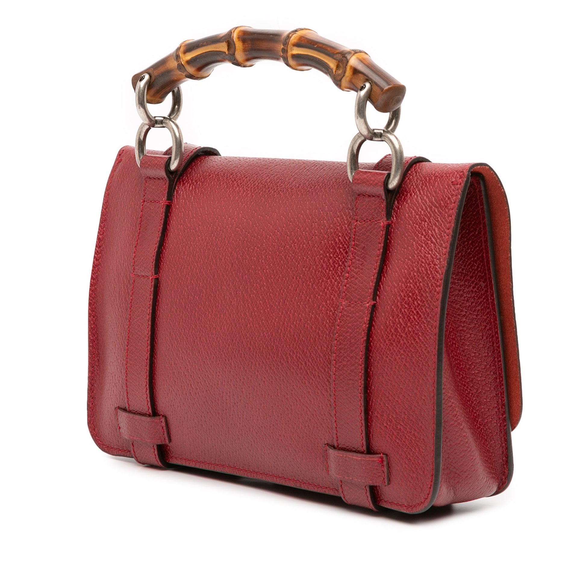 Gucci Leather Bamboo Convertible Top Handle Bag