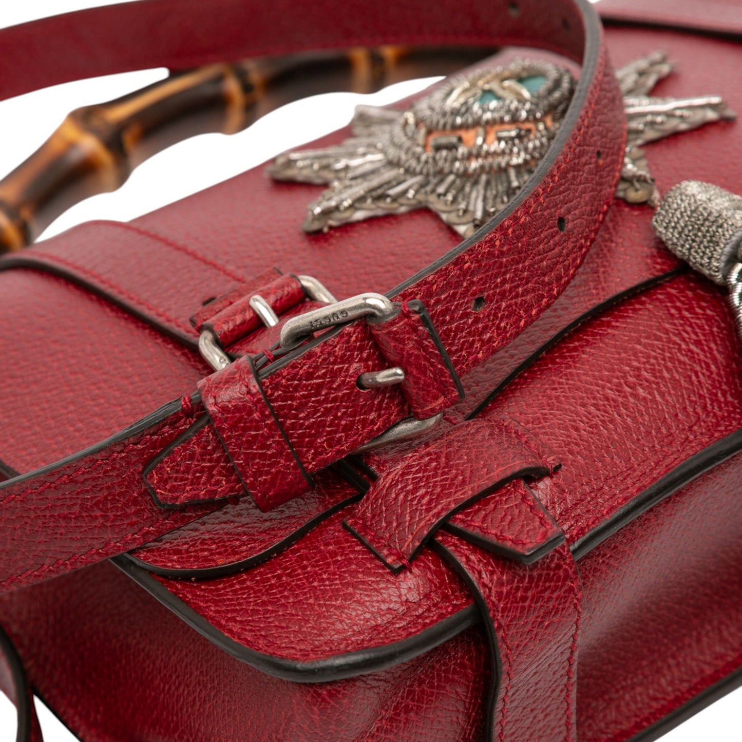 Gucci Leather Bamboo Convertible Top Handle Bag