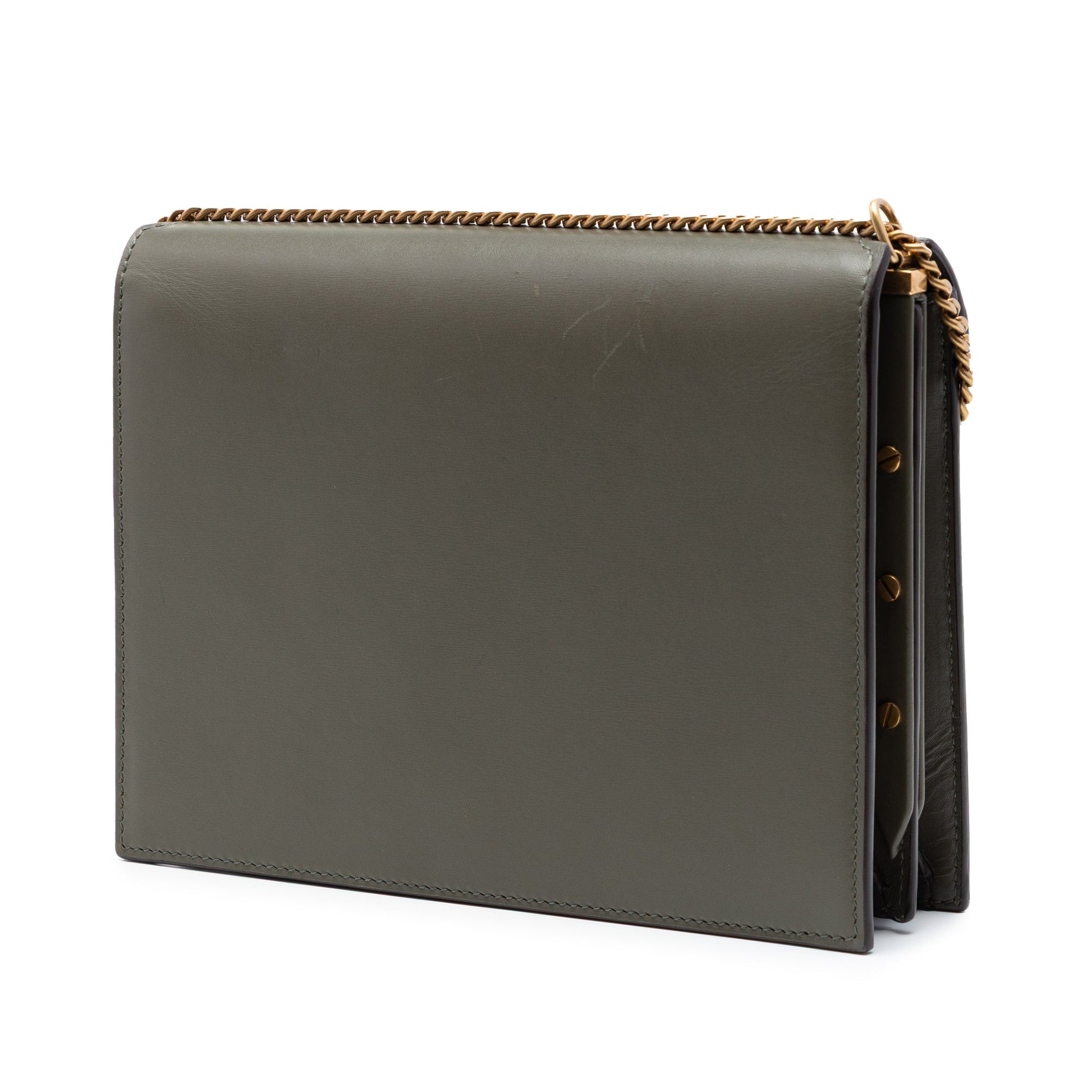 Saint Laurent Suede and Calfskin Monogram Cassandra Clasp Bag