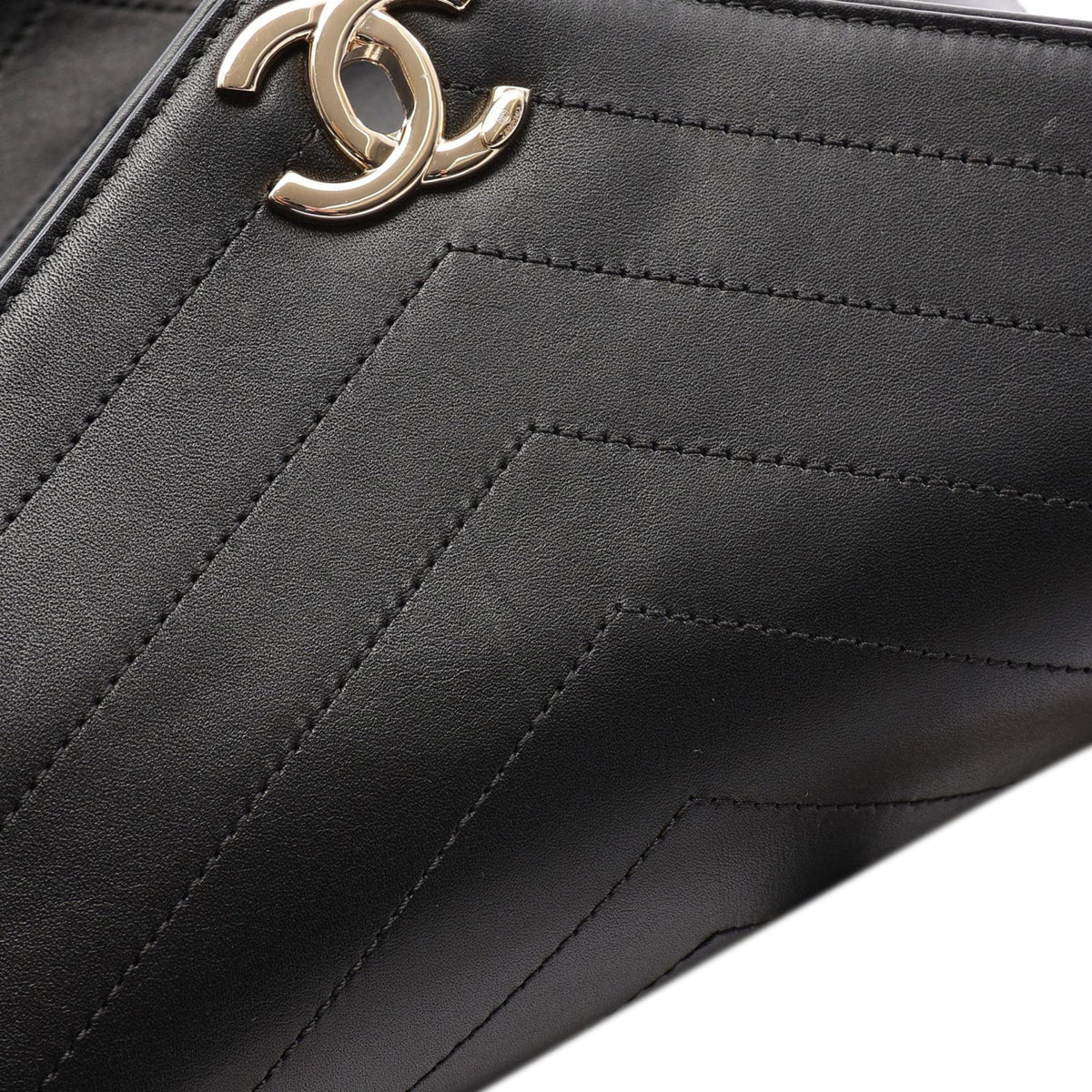 Chanel Chevron Lambskin Backpack — Black