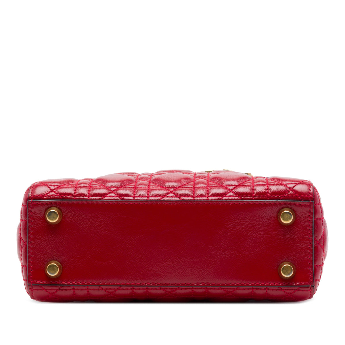 Dior Small Crinkled Patent Cannage My ABCDior Lady Dior — Red