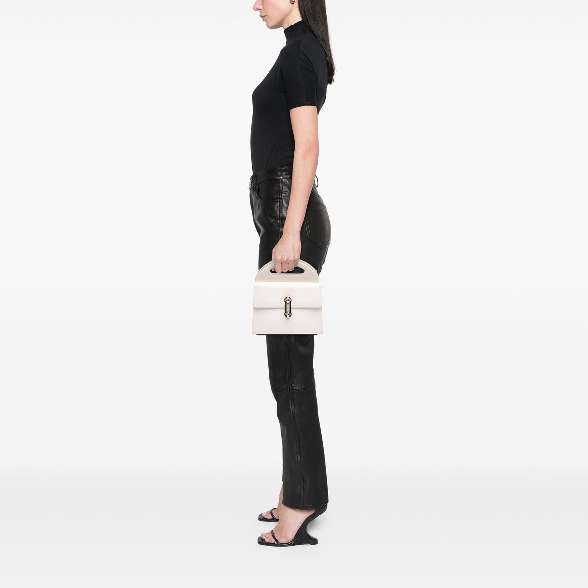 Balenciaga Calfskin Maillon Round Handle Bag M