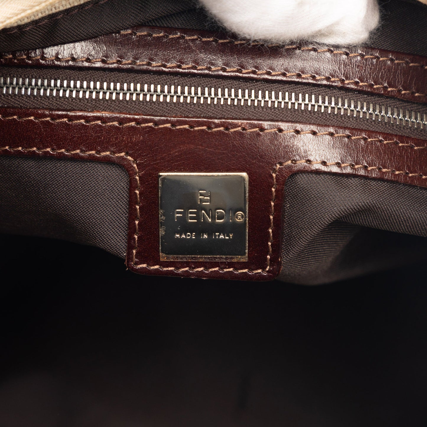 Fendi Zucca Canvas Shoulder Bag