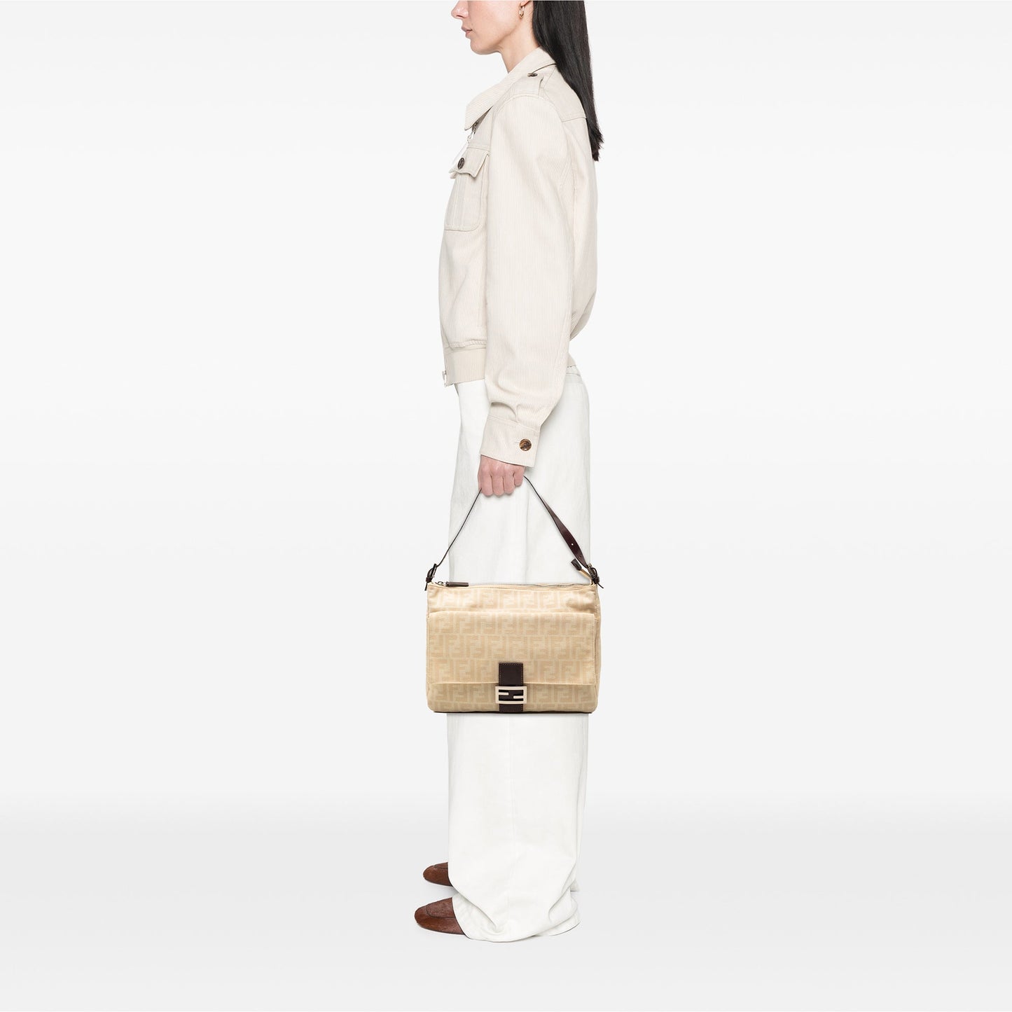 Fendi Zucca Canvas Shoulder Bag