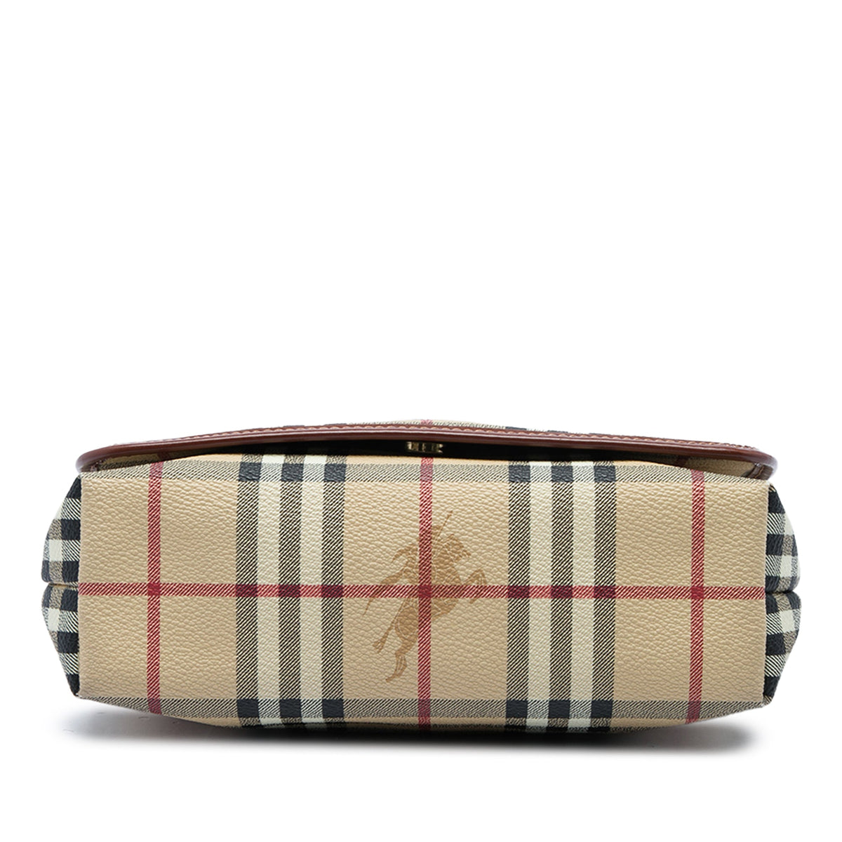 Burberry Haymarket Check Coated Canvas Crossbody — Beige