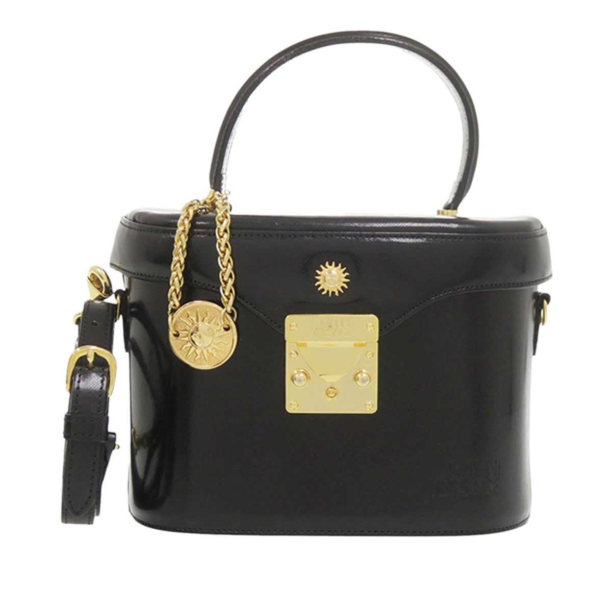 Versace Leather Sun Medallion Vanity Bag