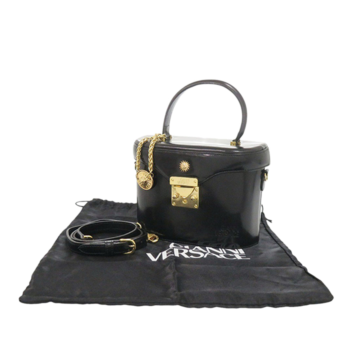 Versace Leather Sun Medallion Vanity Bag