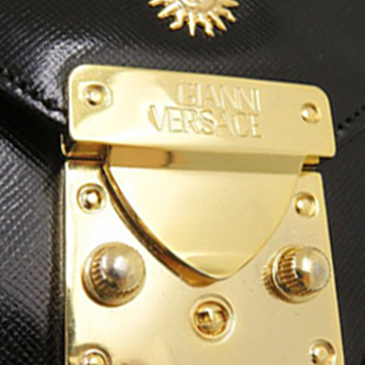 Versace Leather Sun Medallion Vanity Bag