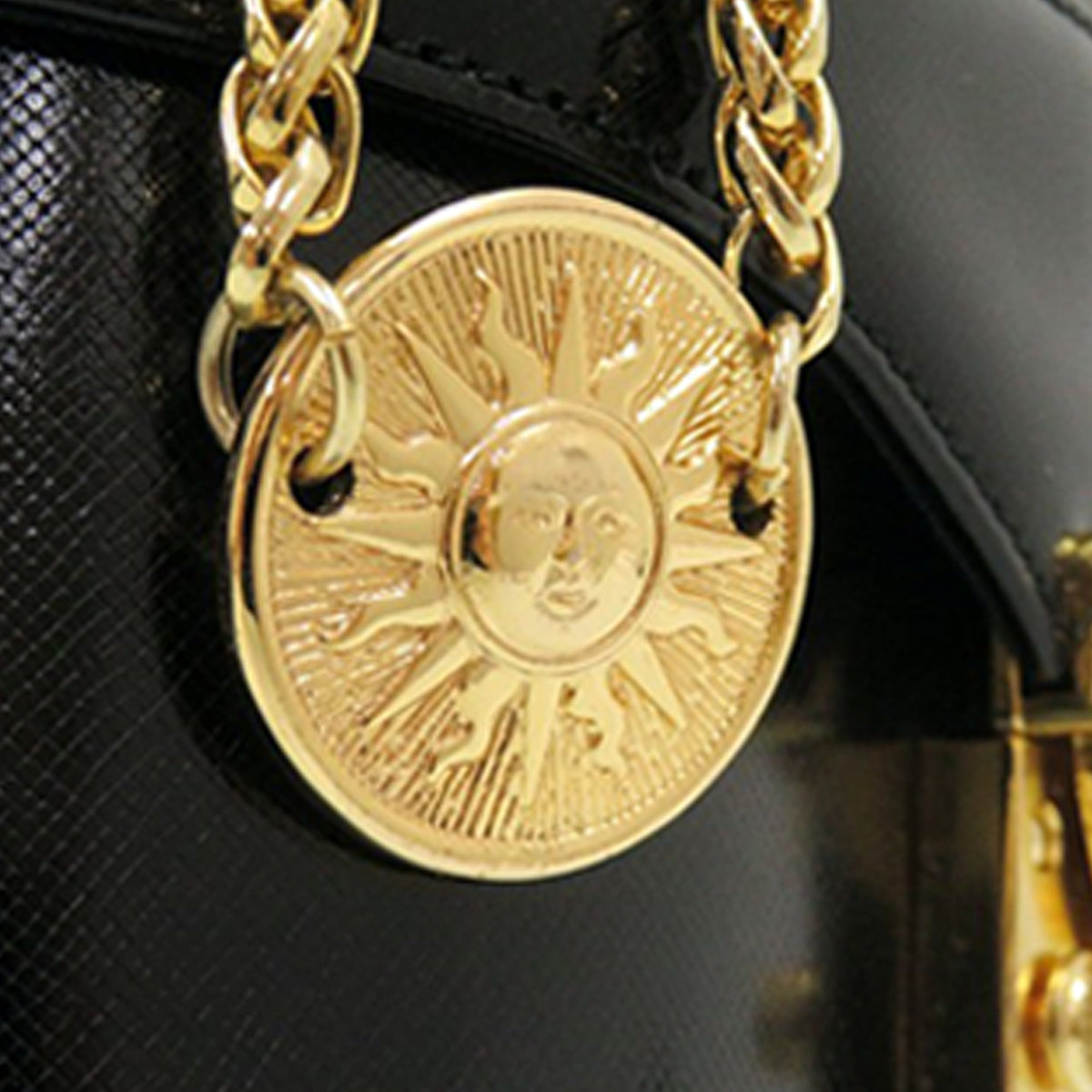 Versace Leather Sun Medallion Vanity Bag