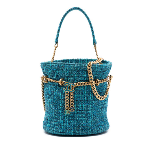 Chanel Tweed Pending CC Top Handle Bucket Bag