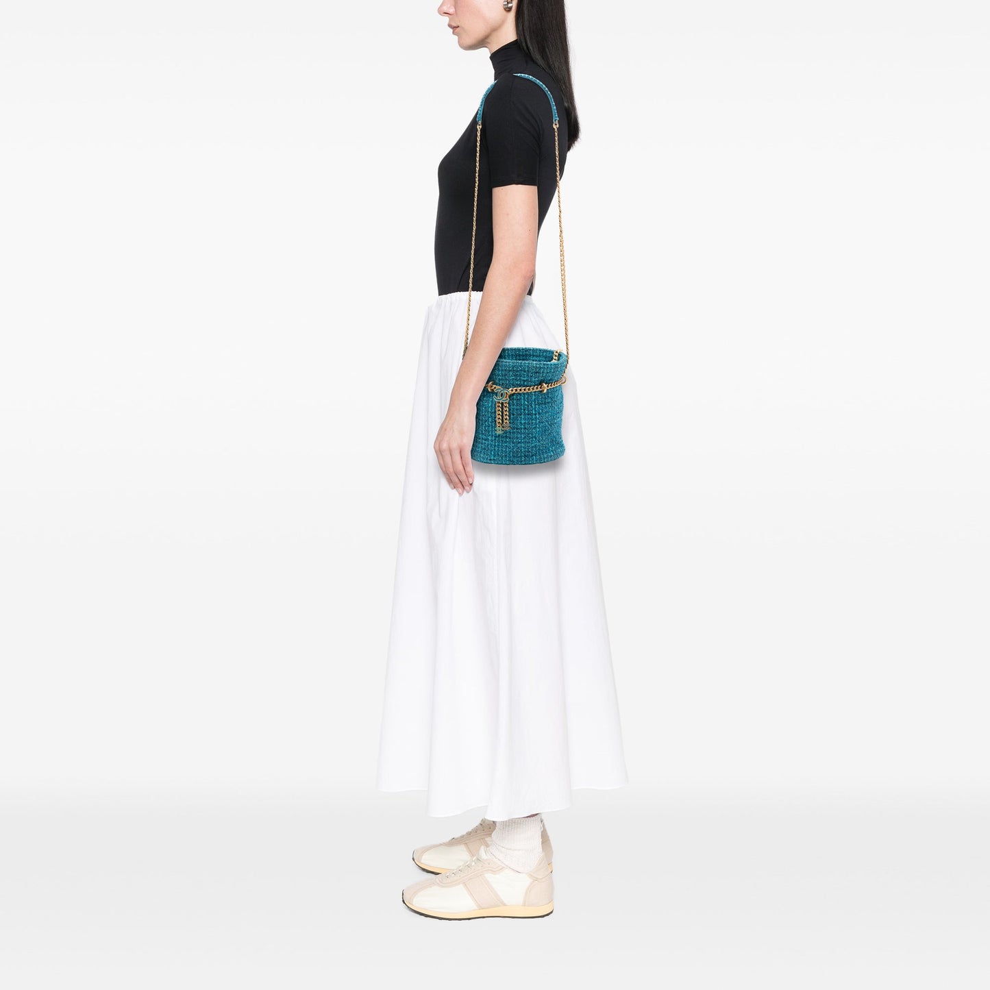 Chanel Tweed Pending CC Top Handle Bucket Bag