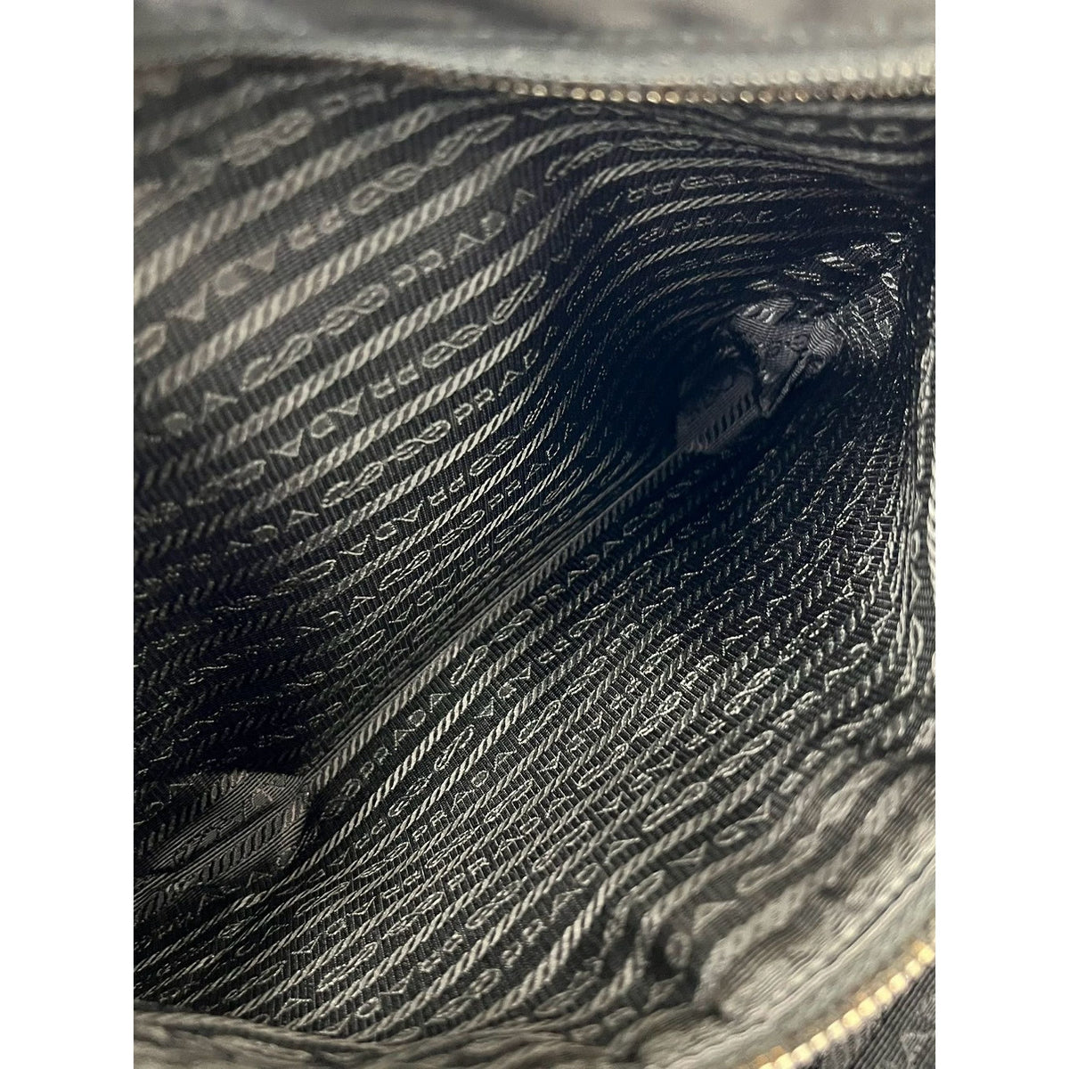 Prada Saffiano Trimmed Tessuto Double Buckle Messenger Bag — Black