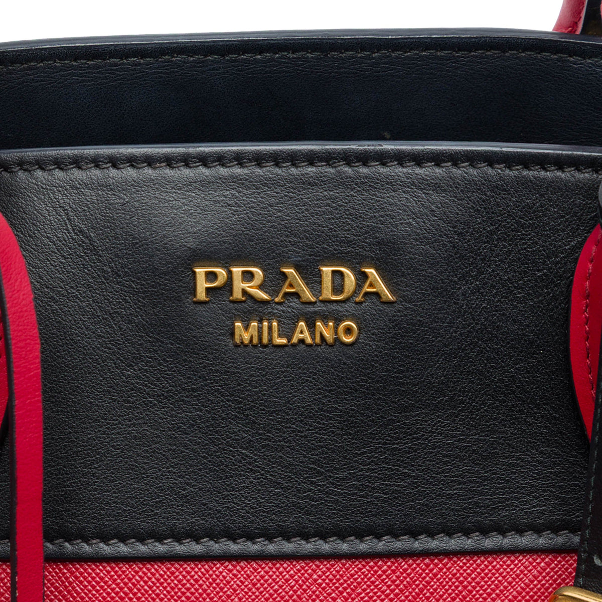 Prada Saffiano And City Calf Esplanade Satchel