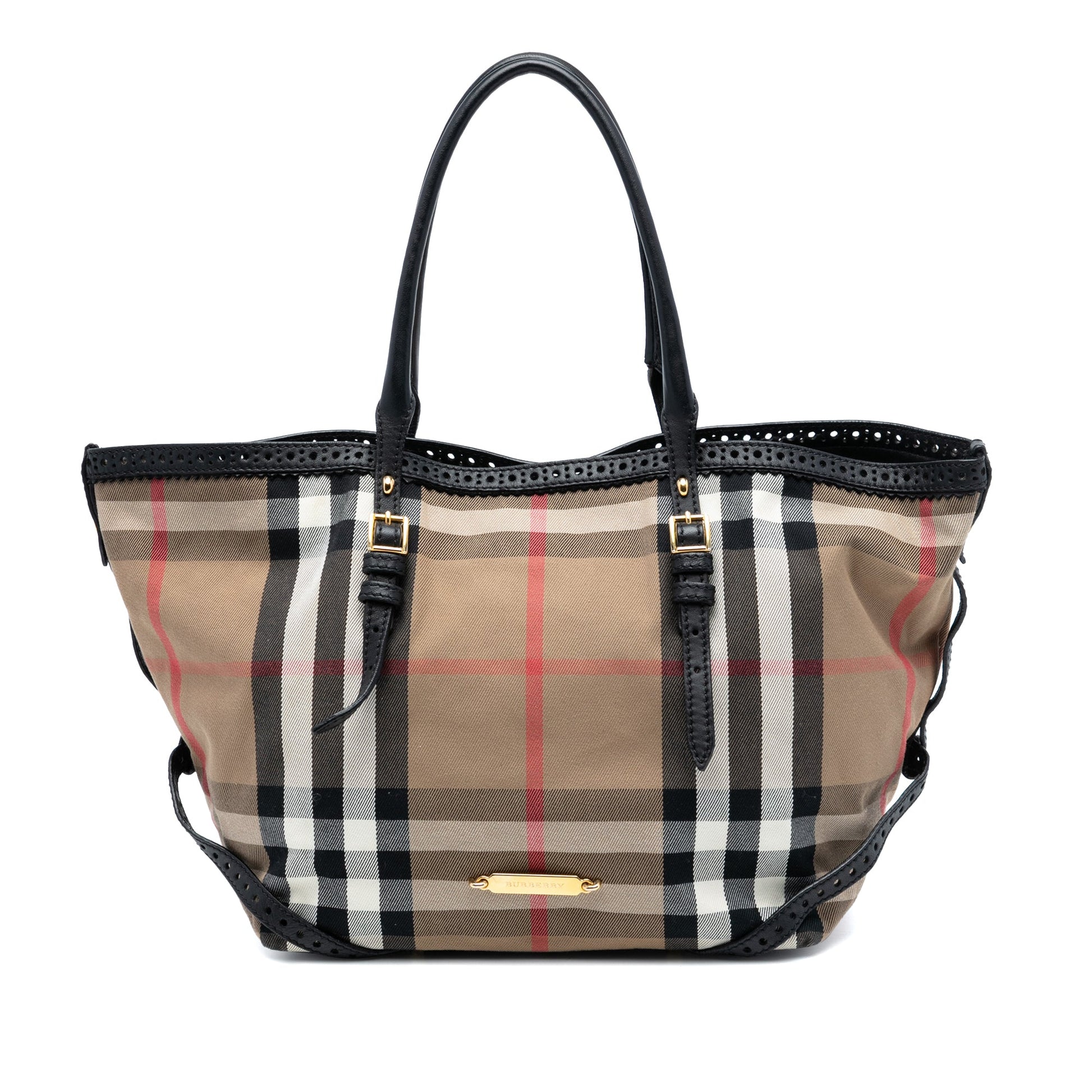 Burberry Small House Check Canvas Bridle Salisbury Tote