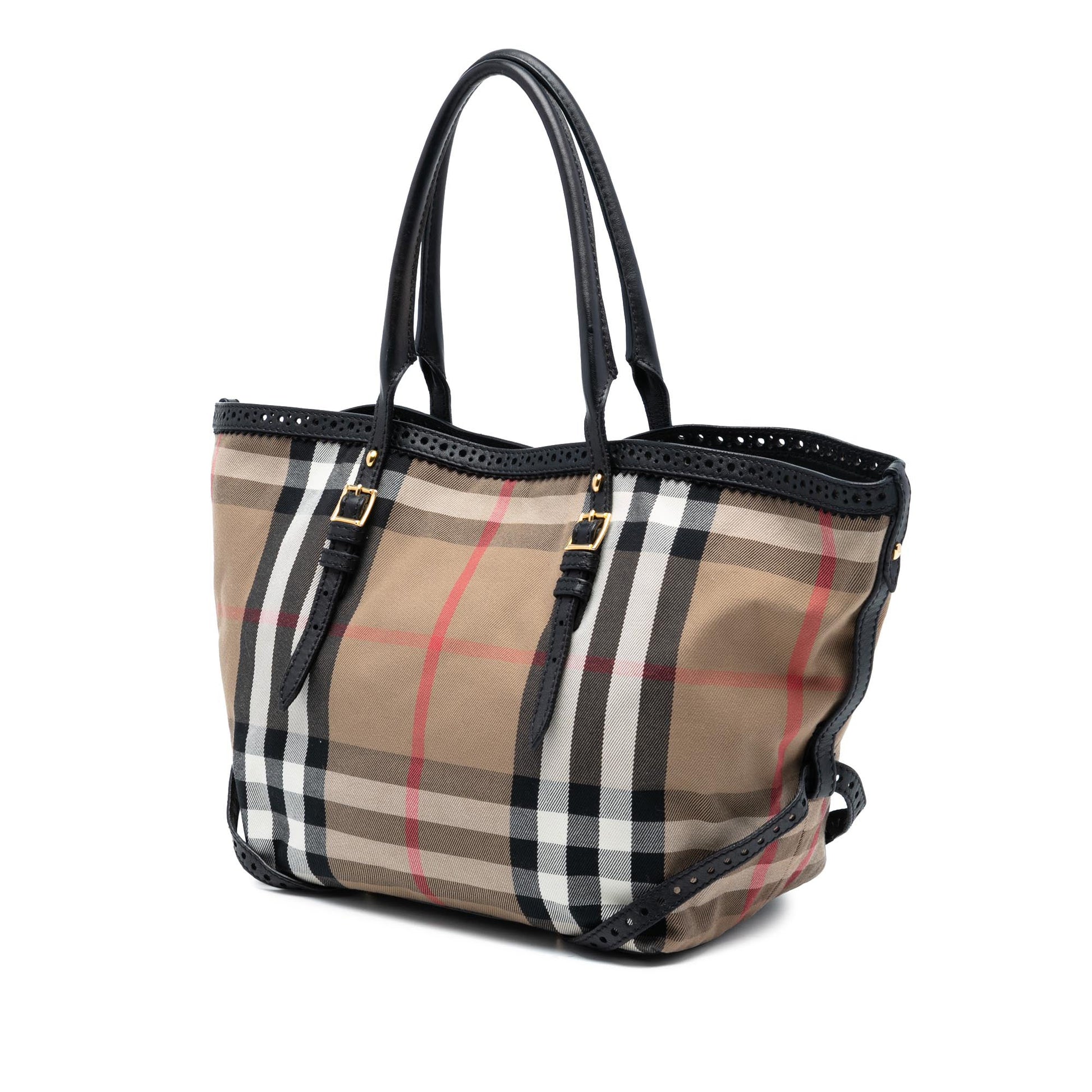 Burberry Small House Check Canvas Bridle Salisbury Tote