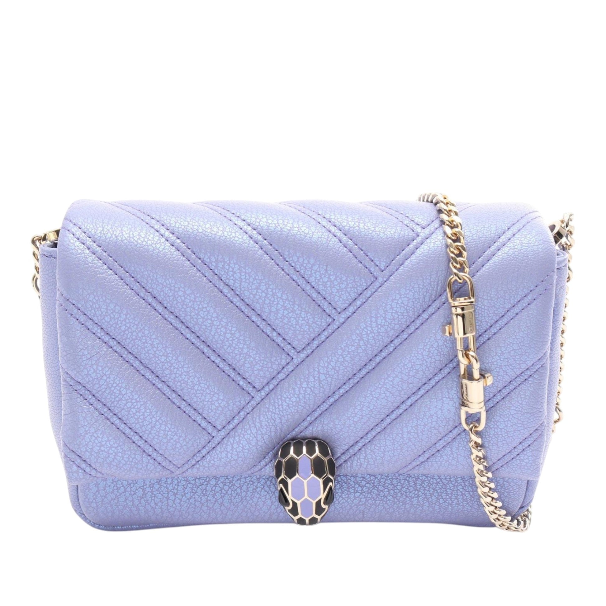 Bvlgari Leather Serpenti Cabochon Chain Crossbody