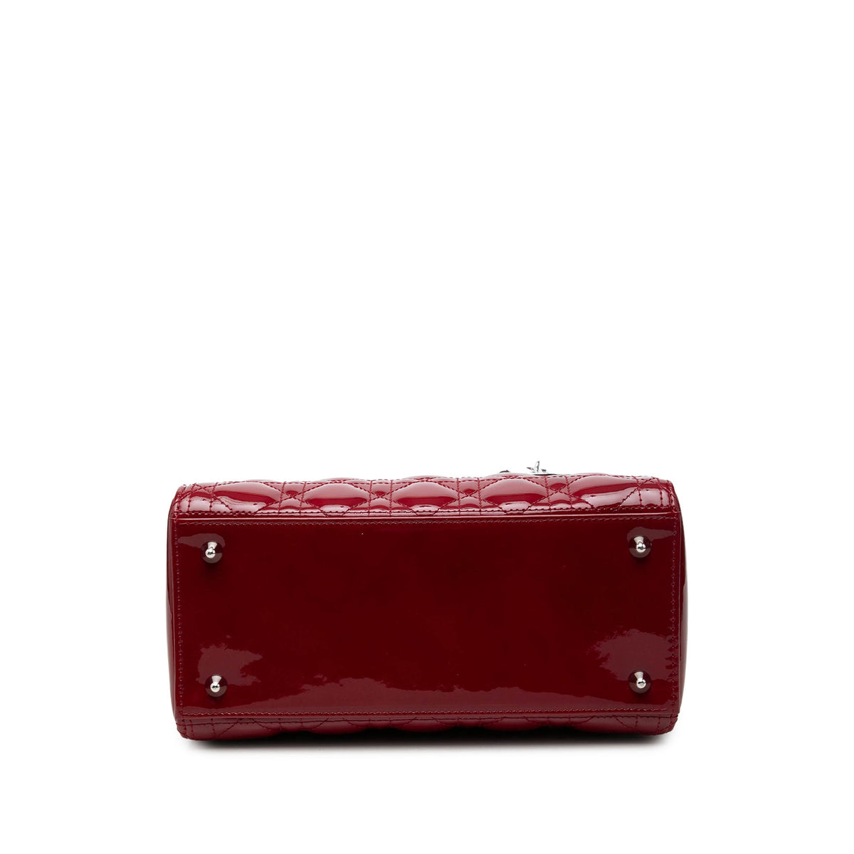 Dior Medium Patent Cannage Lady Dior — Red