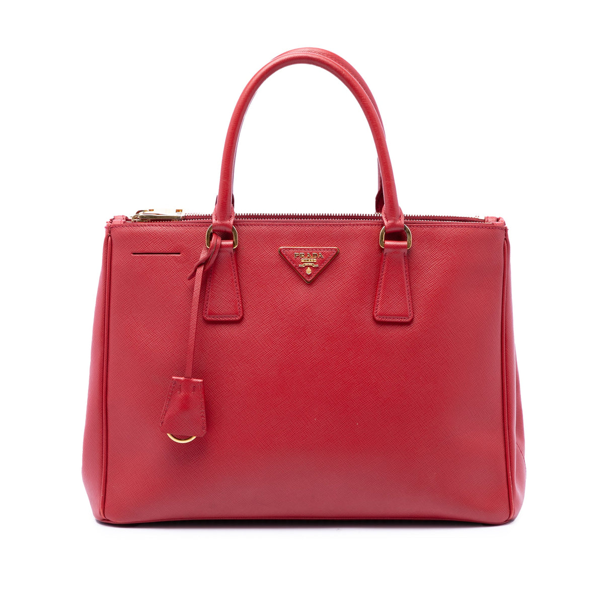 Prada Medium Saffiano Lux Galleria Double Zip Tote — Red