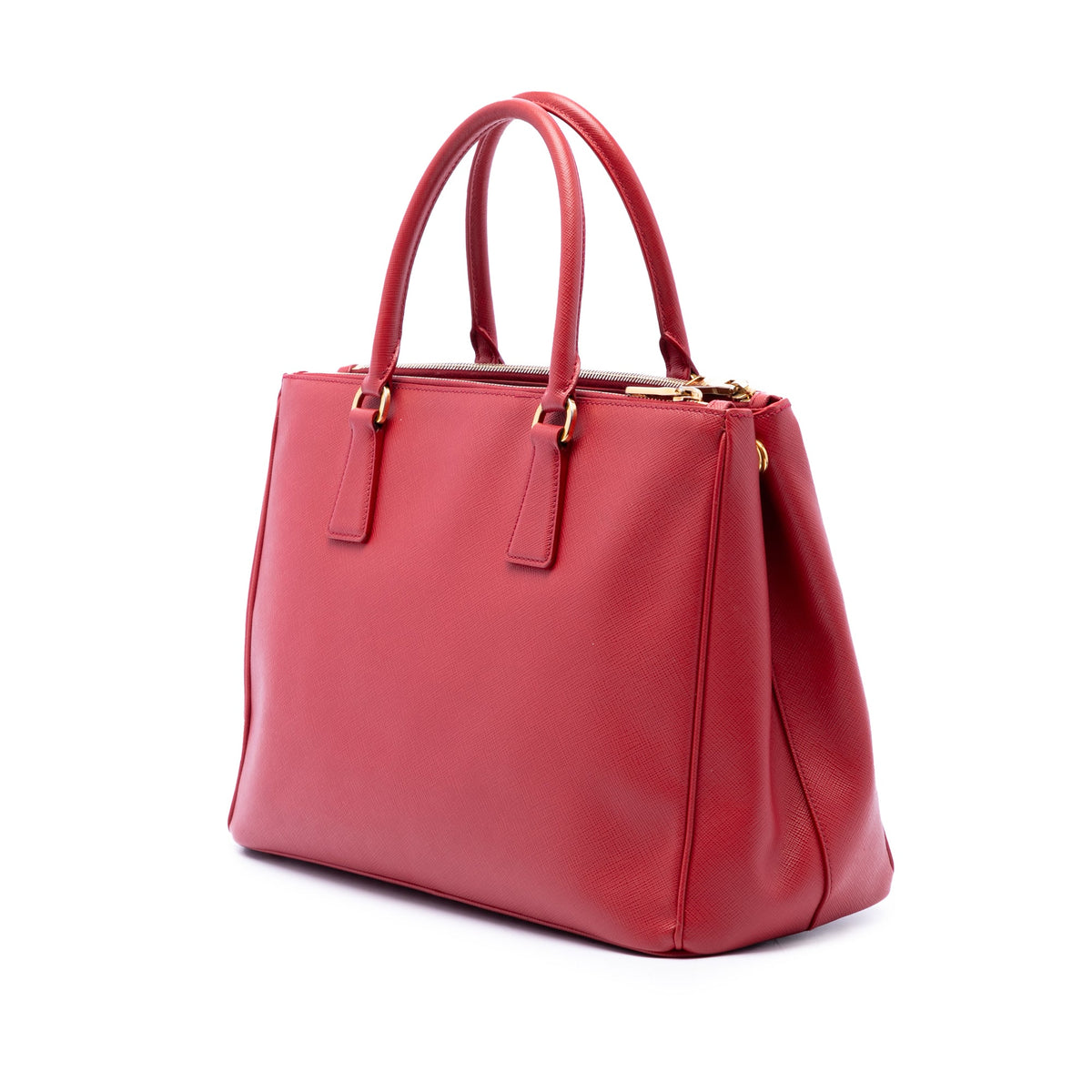 Prada Medium Saffiano Lux Galleria Double Zip Tote — Red