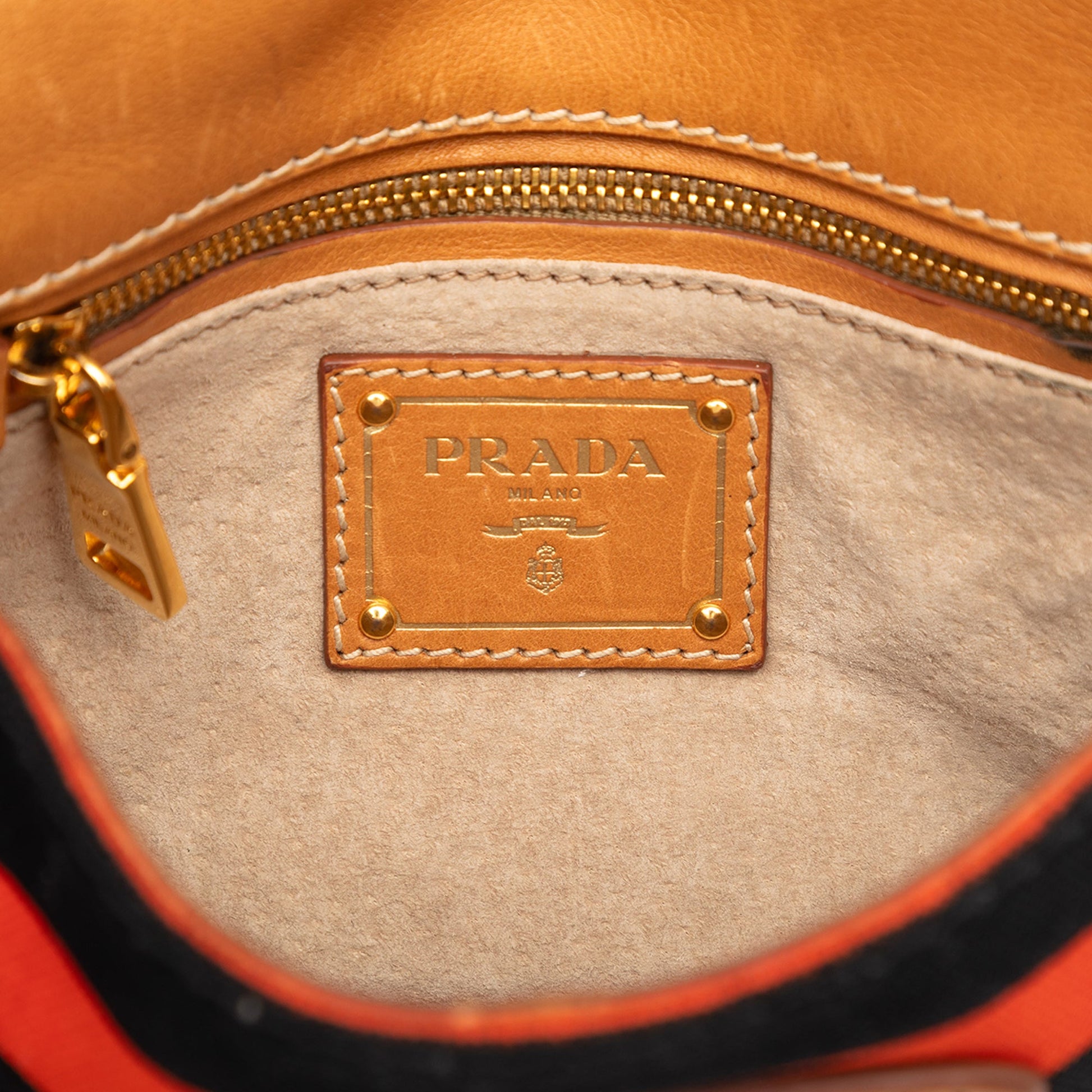 Prada Canvas Canapa Righe Striped Messenger Bag