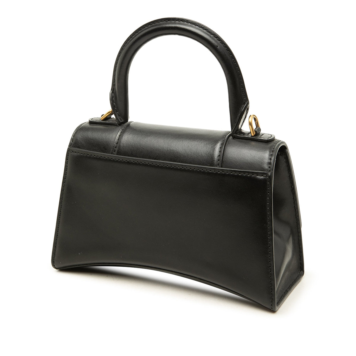 Balenciaga Calfskin Hourglass Top Handle Bag XS — Black