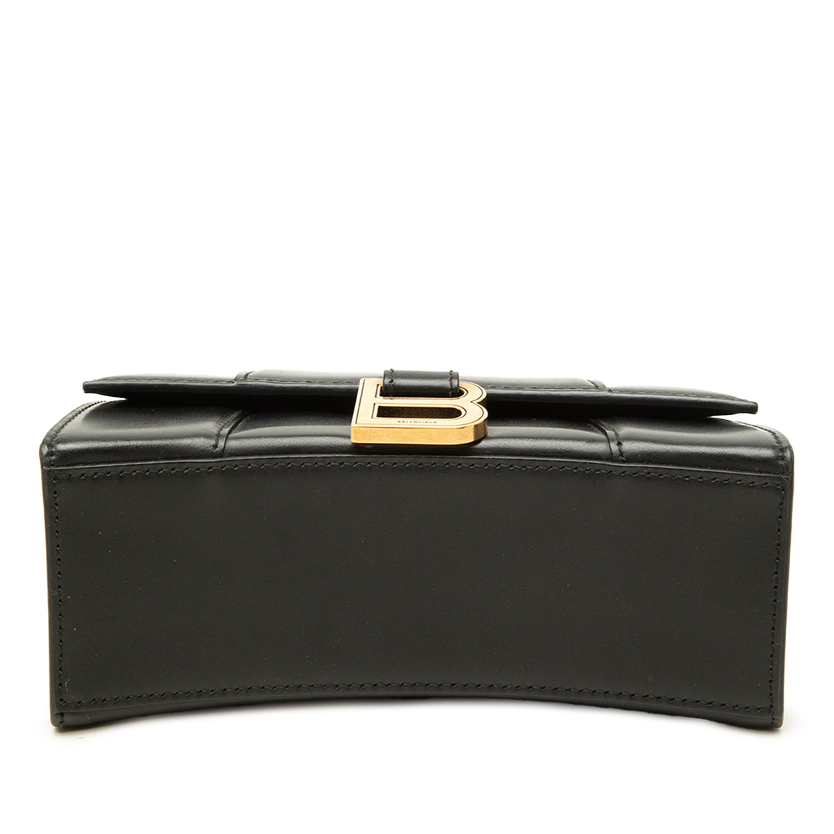 Balenciaga Calfskin Hourglass Top Handle Bag XS — Black
