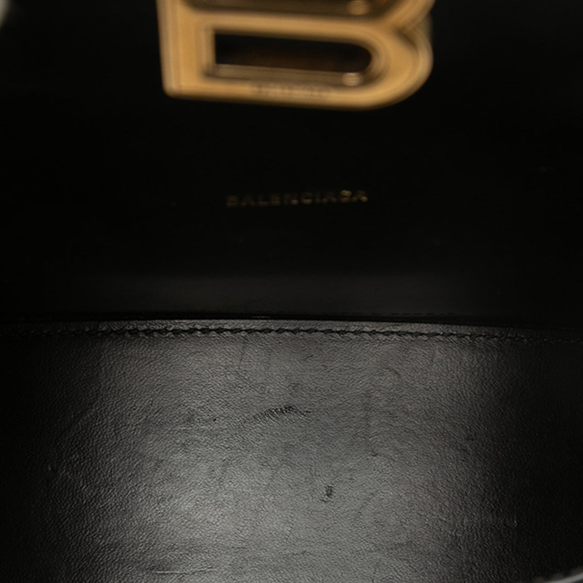 Balenciaga Calfskin Hourglass Top Handle Bag XS — Black